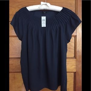 Ann Taylor navy blouse size L